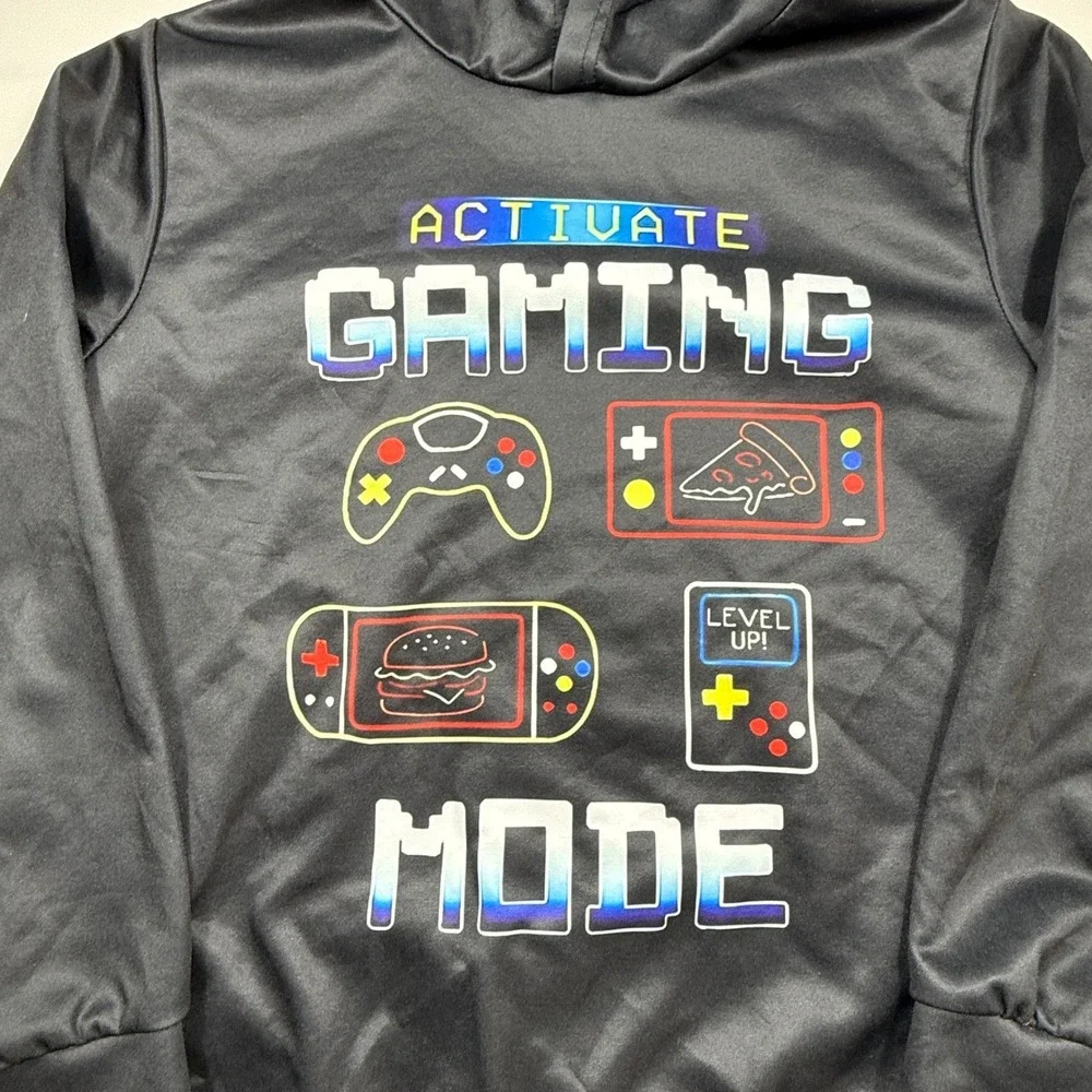 Kids Gaming Hoodie Activate Gaming‎ Mode Black Pullover Size 13-14Y